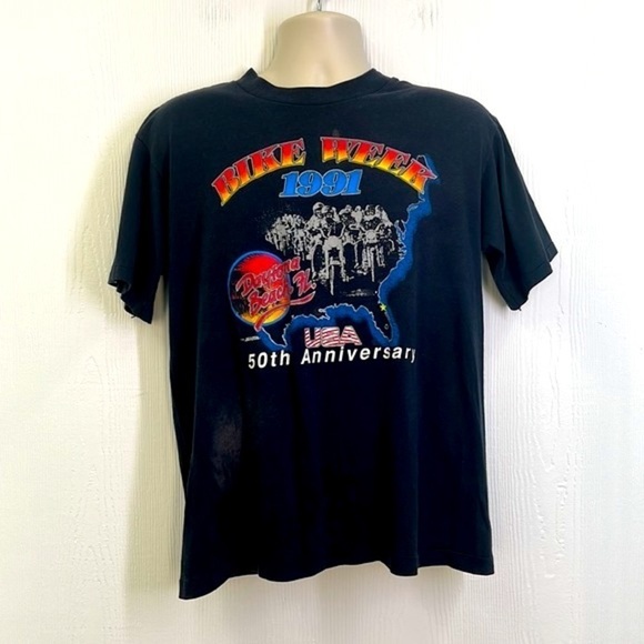 Division 1 - Vintage Bile Week 50th Anniversary Daytona Beach Fl T Shirt Large - Picture 2 of 12